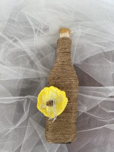 Handmade yarn Twine Wrapped Bottle Art