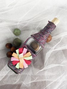 Handmade Color Yarn Bottle Art