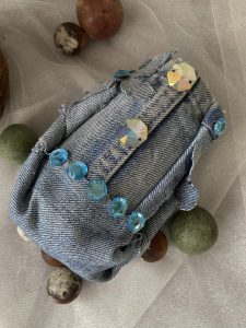 Handmade Denim Bottle Art