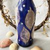 BA00025 - Handmade Navy blue with Leaves Bottle Art - Image 2