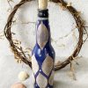 BA00025 - Handmade Navy blue with Leaves Bottle Art - Image 3