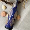 BA00025 - Handmade Navy blue with Leaves Bottle Art - Image 4