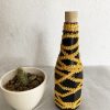 BA00023 - Handmade Yellow Lace Bottle Art - Image 3
