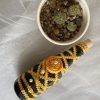 BA00023 - Handmade Yellow Lace Bottle Art - Image 4