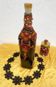 Handmade Fabric Designed Bottle Arts