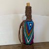 BA00002 -Handmade Coco Natural Twisted Rope Wrapped Fabric Bottle Art