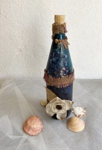 Handmade Green Rustic Bottle Art