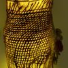 BA00037-Handmade Yellow Burlap Bottle Art - Image 4