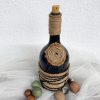 BA00046-Handmade Black Round Bottle Art