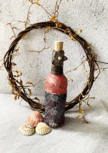 Handmade Wax Bottle Art