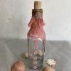 BA00052- Handmade Pink Lace Glass Bottle Art