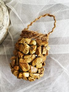 Handmade Stone Covered Junior Bottle Art