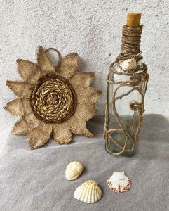 Handmade Yarn Twine Bottle Art